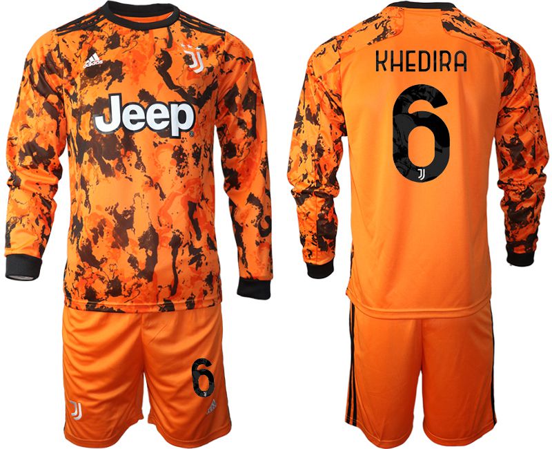 Men 2020-2021 club Juventus away long sleeves #6 orange Soccer Jerseys